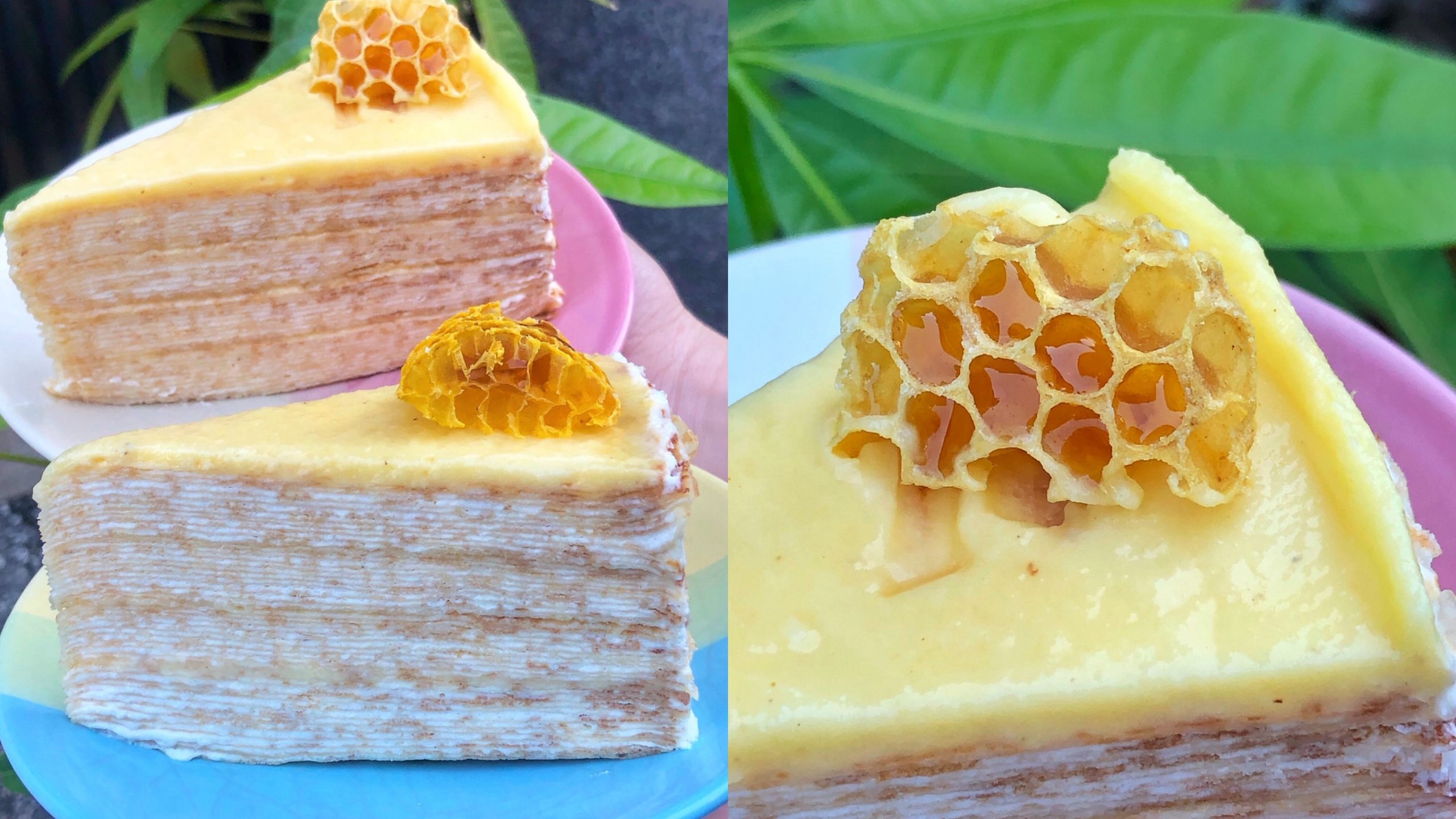 只有台南吃得到「蜂巢蜜蜂千層」一片85元!! 同二廚房烘焙千層蛋糕通通百元有找 一天開3.5小時
